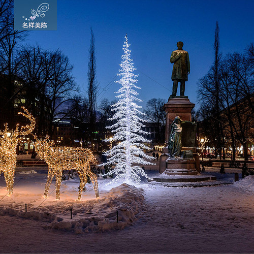 名样美陈户外大型 铁艺圣诞鹿麋鹿梅花鹿发光鹿圣诞节圣诞树布置