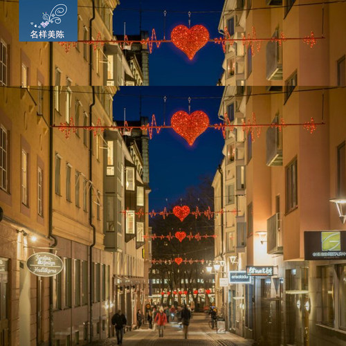 名样美陈户外大型网红打卡节日爱心商业步行街道亮化道具小品定制