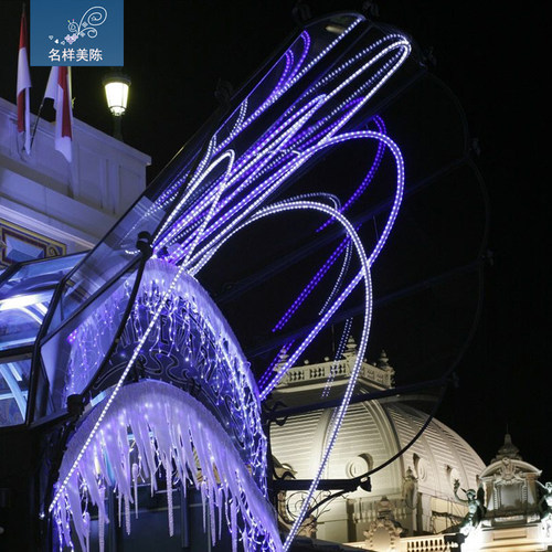 名样美陈户外大型冰凌商场门头铁艺发光布置网红打卡酒店大门灯饰