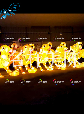 名样美陈2018新款狗年小黄狗金色小狗户外包布灯笼新春元宵花灯会