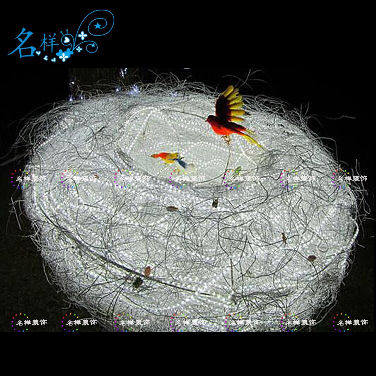 名样美陈逼真LED立体鸟巢圣诞节庆场景布置梦幻灯光节新品推荐