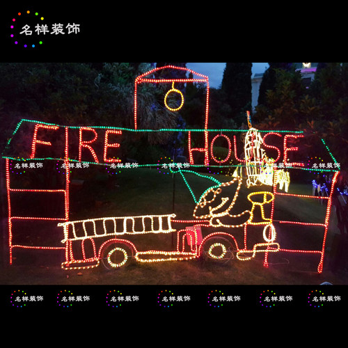 名样圣诞装饰户外火车造型灯饰led钢架结灯光亮化工程定制厂家