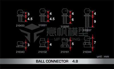 MST 金属球头螺丝 L 5.8X6mm (4枚入) 210625