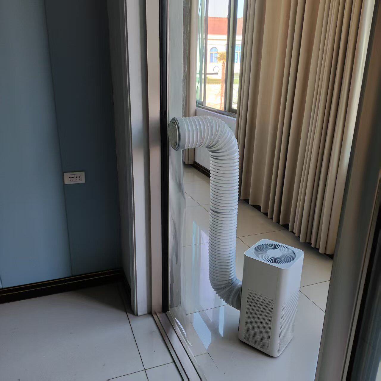 移动空调配件加厚排气排风管导向罩推拉式窗户挡板件适配海信美的