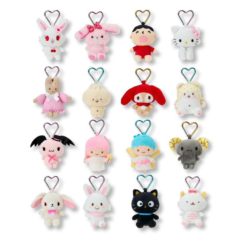 国现 日本三丽鸥sanrio 迷你爱心扣毛绒挂件新款 kitty  焦糖兔