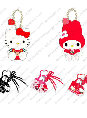 5月全款预售 日本三丽鸥sanrio红色经典Kitty毛绒挂件 爱心扣