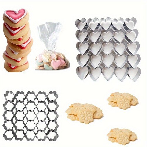 连排爱心饼干模梅花模具连排五角星模具