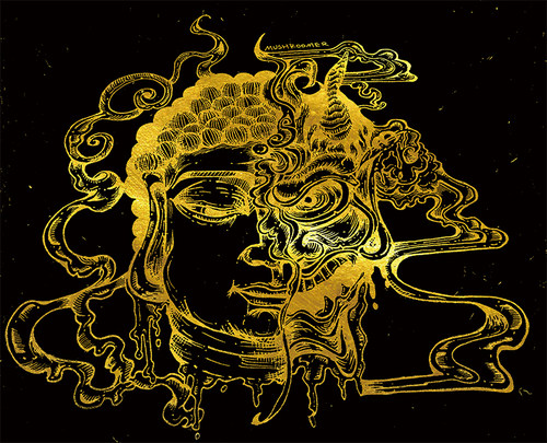 一念之间成魔成佛描金DIY画稿