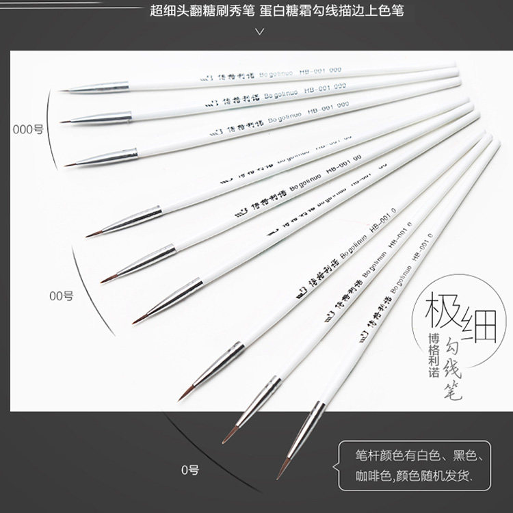超细头蛋白勾线彩绘笔画眼睛翻糖