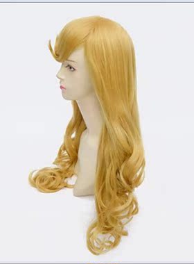 金黄色长卷发 外贸假发