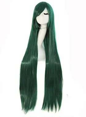 墨绿色 长直假发 cosplay假发