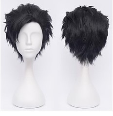 黑色反翘cosplay假发