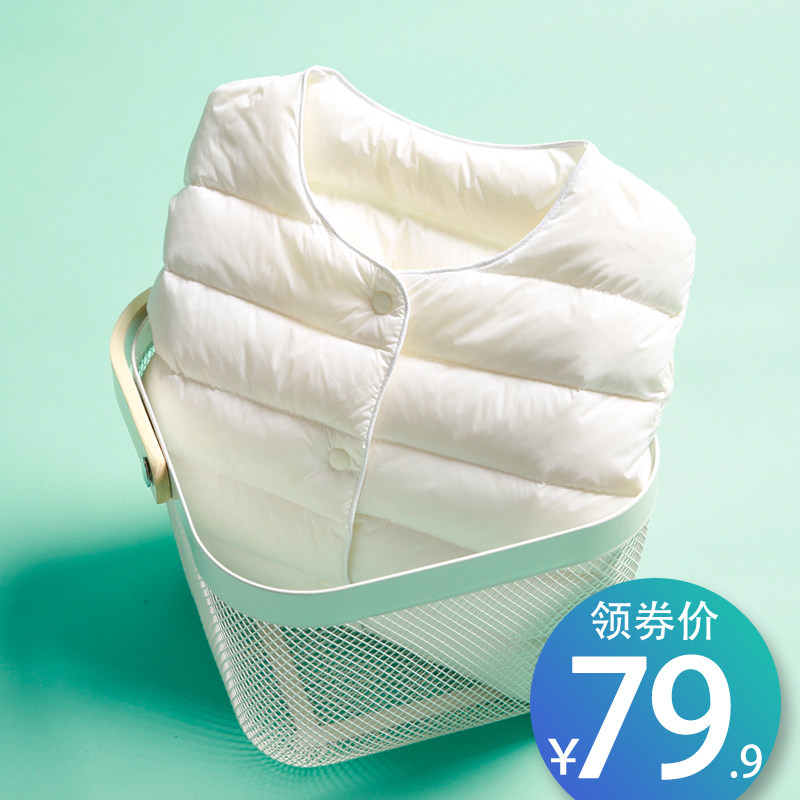 2020新款反季轻薄圆领羽绒服女保暖内胆短款大码外套秋冬女装无领