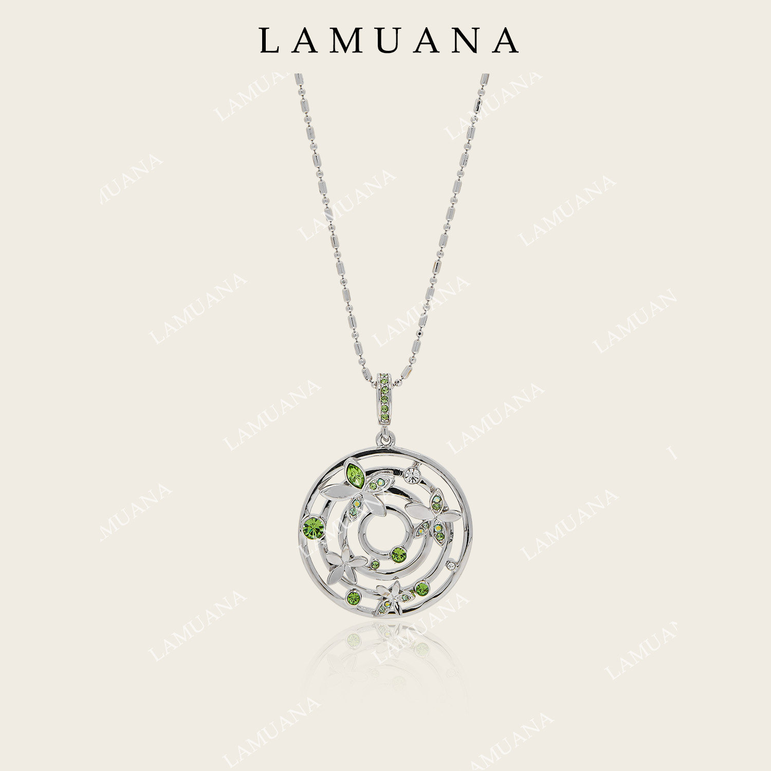 LAMUANA四叶草花盘项链复古风格高品质设计感颈链长款女礼物13940