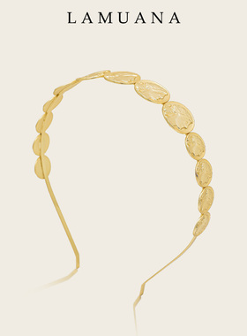 LAMUANA罗马古币发箍小众设计复古发饰发带女新69032