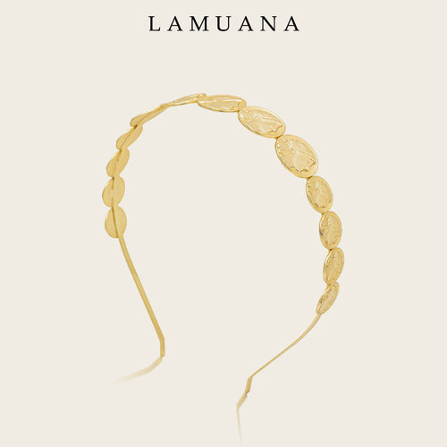 LAMUANA罗马古币发箍小众设计复古发饰发带女新69032