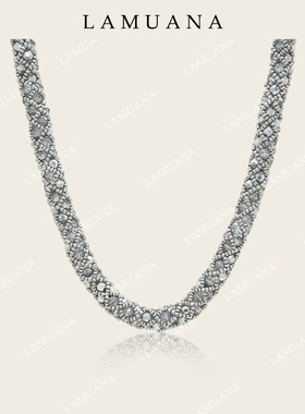 LAMUANA灰闪编织串珠项链小众设计感choker复古颈链超闪高级76580