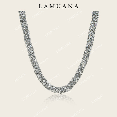LAMUANA灰闪编织串珠项链小众设计感choker复古颈链超闪高级76580