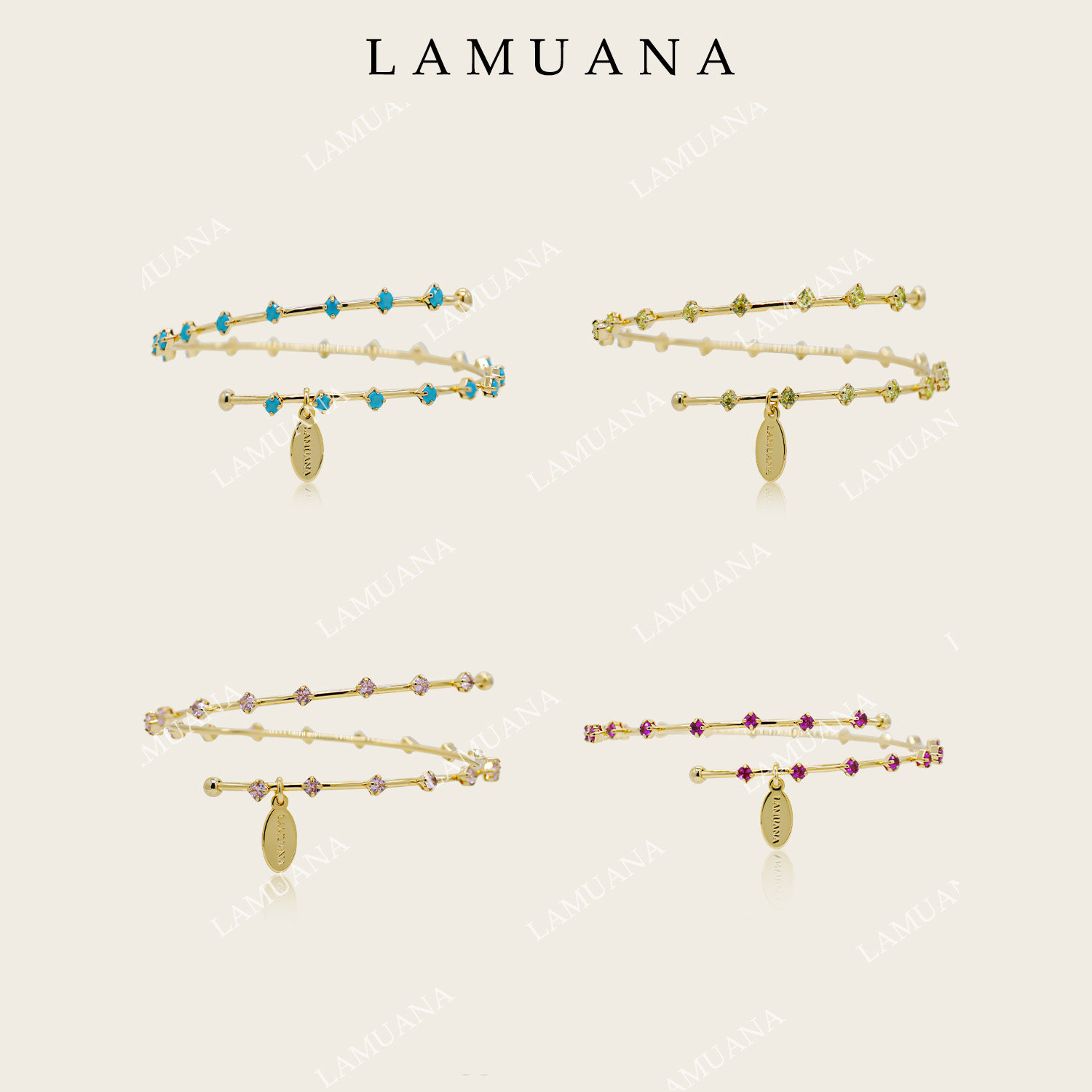 LAMUANA彩虹星星手环小众设计感复古彩钻多层叠戴细精制手链手镯