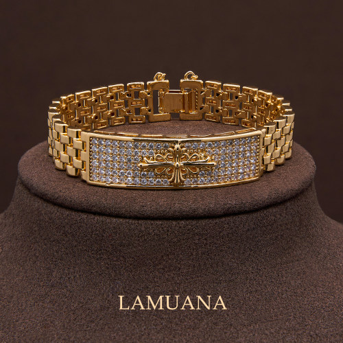 LAMUANA金钻圣芒手链小众高级感十字架满钻手链礼物女99664