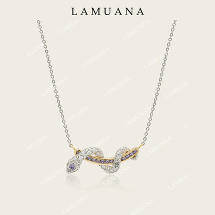 LAMUANA紫火灵蛇·新年蛇项链小众原创设计高级颈链短链女71752