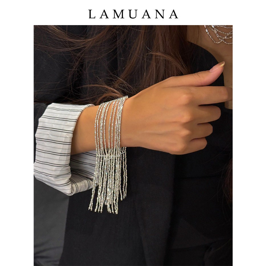 LAMUANA 碎银星河·流苏手链原创设计小众感手环多层肌理72193