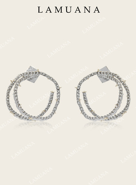 LAMUANA灰色荆棘耳圈耳钉小众设计感简约百搭小耳环85964