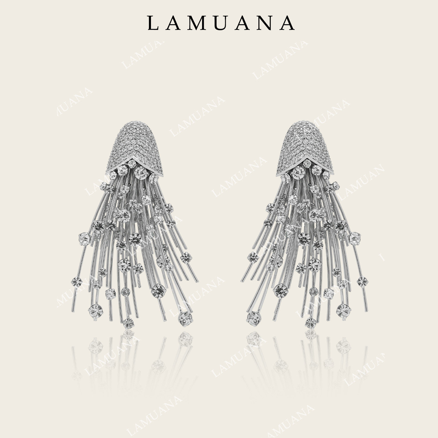 LAMUANA彗星闪钻耳饰高级轻奢华感小众设计夸张礼服满钻耳钉94546