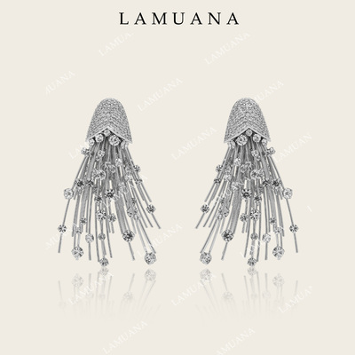 LAMUANA彗星闪钻耳饰高级轻奢华感小众设计夸张礼服满钻耳钉94546