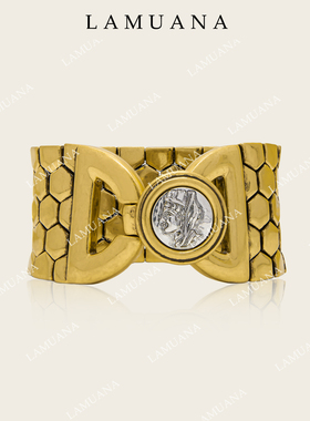 LAMUANA金蛇古币手镯复古小众感古铜色夸张设计手环手腕饰品20061