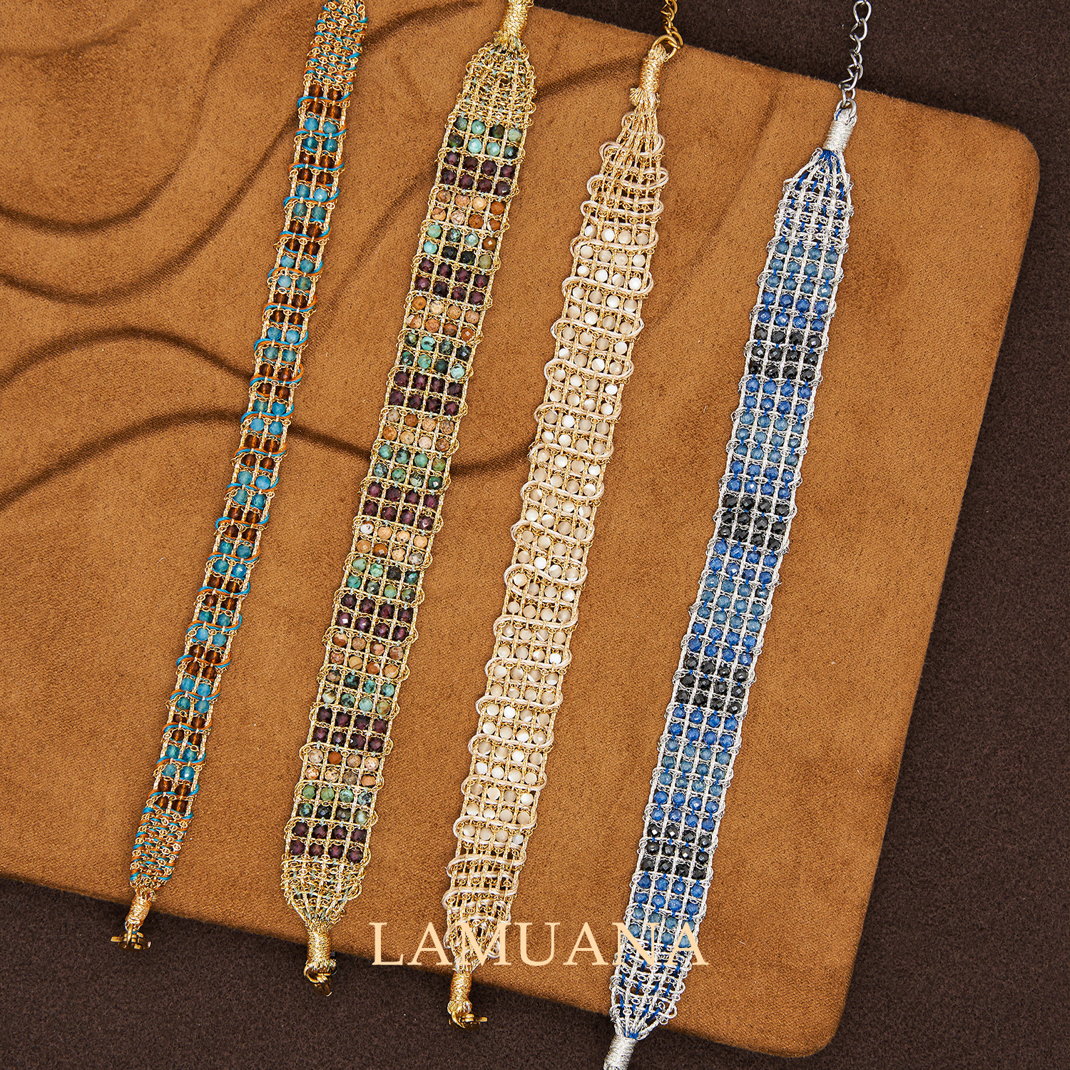 LAMUANA天然石编织金丝手链小众设计感高级彩色手绳手环叠戴礼物,饰品/流行首饰/时尚饰品新,手链,淘宝优惠券,粉丝福利购,淘宝优惠卷