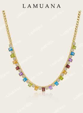 LAMUANA轻奢彩钻天然宝石项链高级设计感短链颈链72353