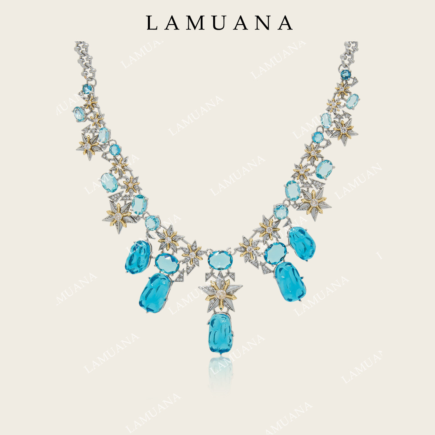 LAMUANA蓝星熔岩系列高级奢华设计感彩色礼服气质项链颈链礼物女