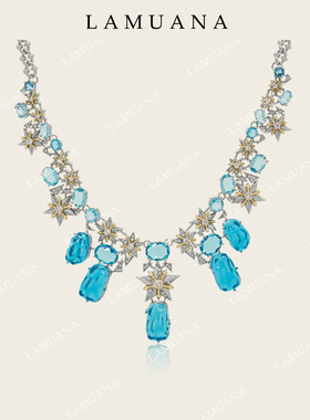 LAMUANA蓝星熔岩系列高级奢华设计感彩色礼服气质项链颈链礼物女