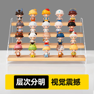 泡泡玛特模型架盲盒展示盒透明阶梯陈列架手办收纳架陈列置物架