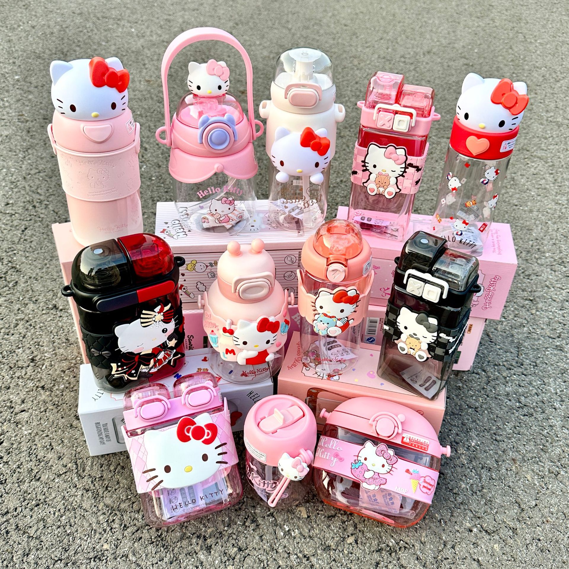 HelloKitty凯蒂猫系列塑料杯新款网红可爱少儿吸管学生高颜值水杯