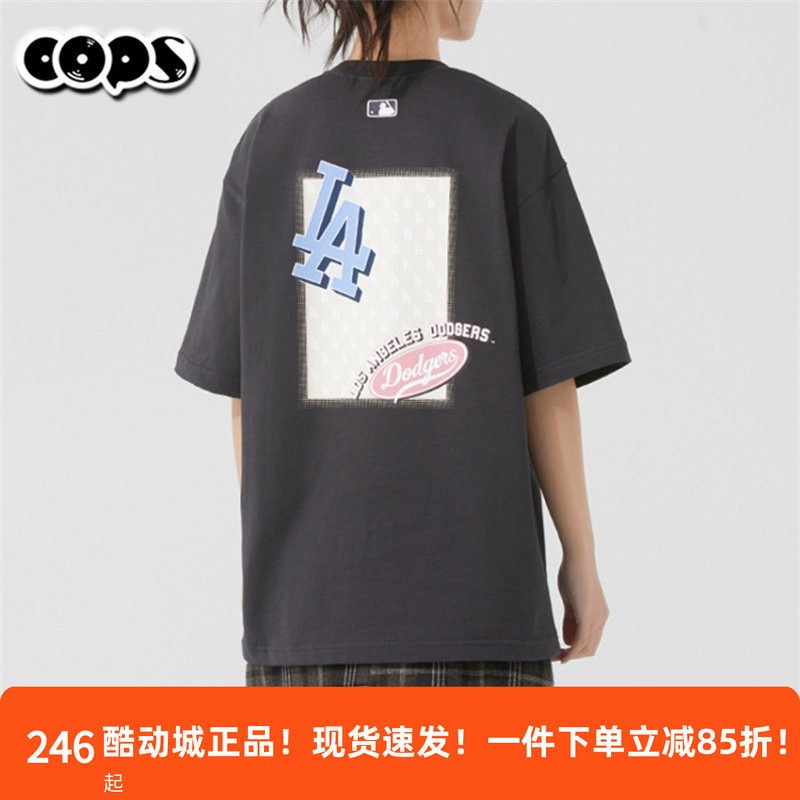 MLB短袖男女25新款NY老花情侣半袖休闲圆领纯棉运动T恤3ATSM2153图片