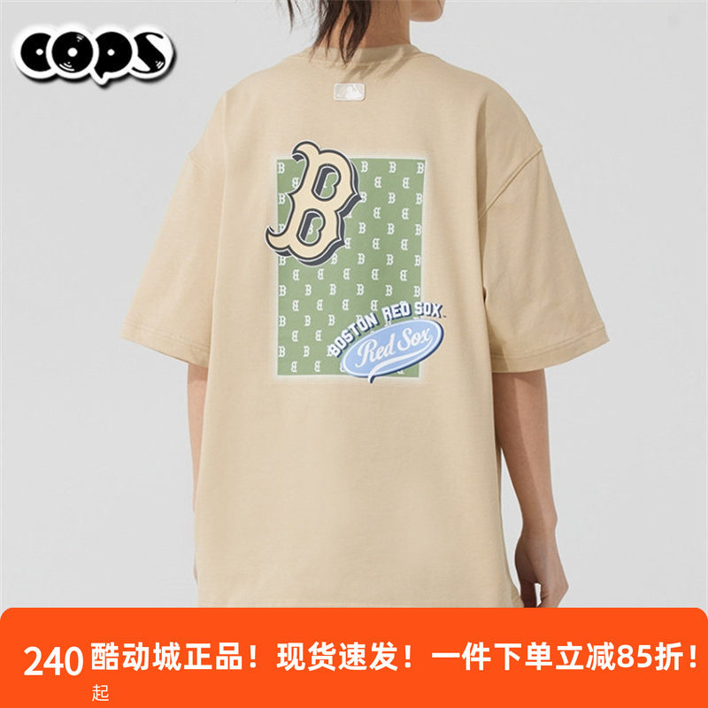 MLB短袖男女25新款NY老花情侣半袖休闲圆领纯棉运动T恤3ATSM2153图片