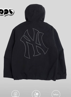 MLB夹克外套冲锋衣26春季新款NY背标防风防水连帽冲锋衣3AWJB0361