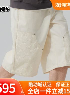 MLB短裤男25新款NY老花复古水洗时尚百搭休闲牛仔五分裤3LDPM0253