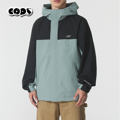 斯凯奇冲锋衣户外运动服男款连帽