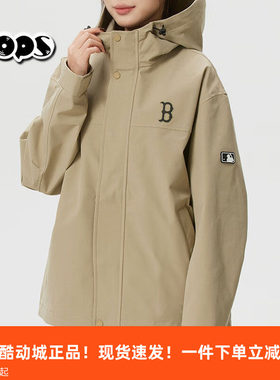 MLB冲锋衣2026年春季新品男女同款连帽夹克衫外套防风3AWJB0161