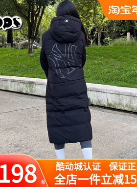 MLB男女中长款羽绒服25冬季保暖运动服棉羽情侣连帽外套3ADJB1156