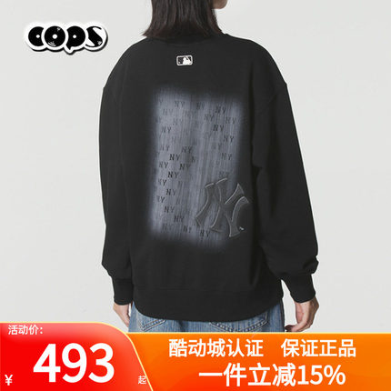 MLB男女2025秋季新款情侣时尚复古老花宽松休闲套头卫衣3AMTM0854