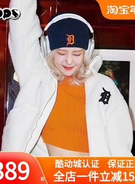 MLB男女情侣NY羊羔绒外套保暖防风休闲棉服运动夹克3AFDB0326