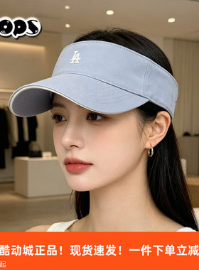 MLB空顶帽男帽女帽时尚运动帽防晒帽遮阳帽简约蓝色帽子3ASCB0363