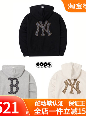 MLB外套男女24款复古老花大logo运动拉链连帽外套3ATRM0544/TRM05