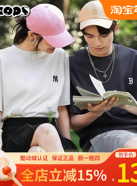 MLB短袖男女装情侣运动半袖NY小标休闲宽松打底衫T恤潮3ATSB0163