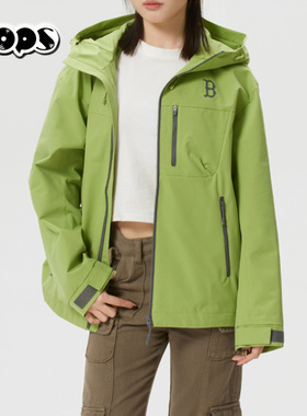 MLB连帽冲锋衣女2026春款男女休闲时尚运动梭织夹克外套3AWJB0361