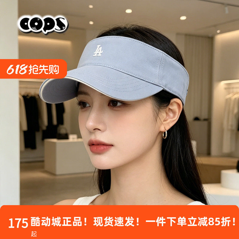 MLB空顶帽男帽女帽时尚运动帽防晒帽遮阳帽简约蓝色帽子3ASCB0363